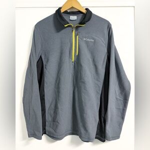 Columbia Gray 1/4 Zip Fleece Pullover Men’s L Lightweight Outdoor Spring Layer